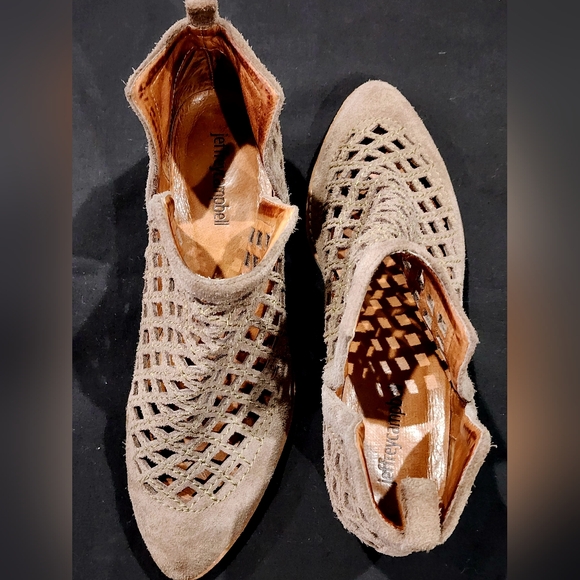 JEFFREY CAMPBELL | Taggart Suede Cut Out Booties | Taupe | Size 7 - Picture 3 of 8
